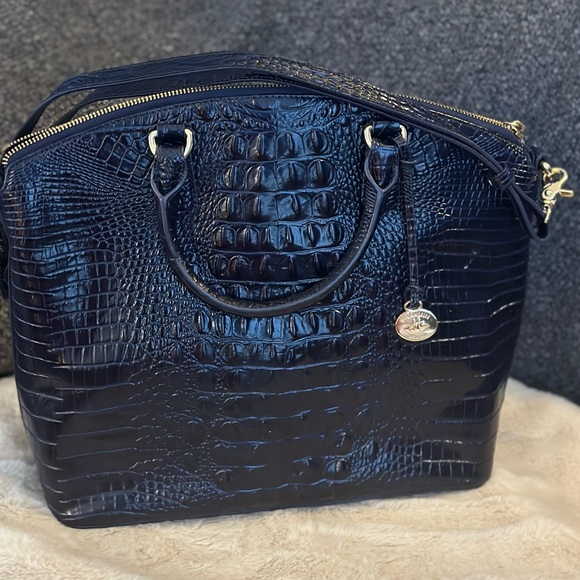 Gorgeous EUC Brahmin Large Duxbury Satchel in Navy -“Ink” EXCELLENT Condition - Picture 8 of 8